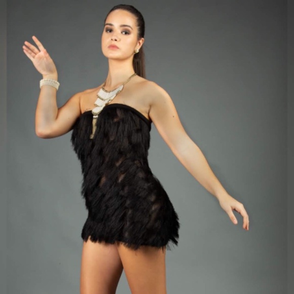 Tube flip, black fringe, small - Picture 4 of 4